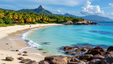 Картинка 3д+графика природа+ nature море тропики пальмы