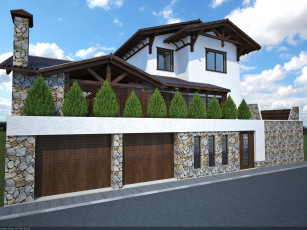 Картинка 3д графика architecture архитектура шале