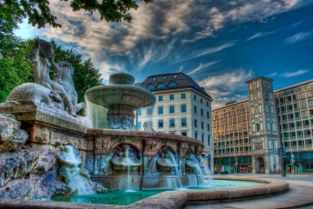 Картинка города фонтаны здания