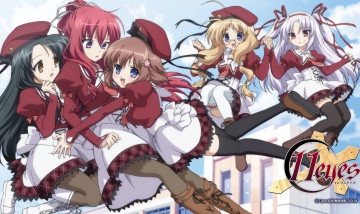 Картинка аниме 11eyes школьная форма девушки