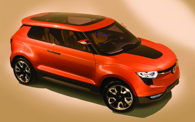 Обои картинки фото ssangyong, xiv, concept, 2011, автомобили, ssang, yong, красный, авто