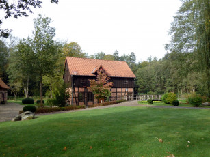 Картинка германия бенефельд разное сооружения постройки лес поляна дом