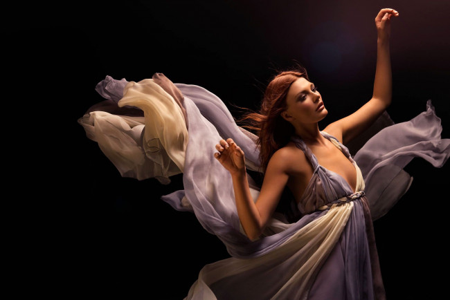 Обои картинки фото -Unsort Рыжеволосые и другие цвета, девушк, unsort, рыжеволосые, платье, граця, романтка