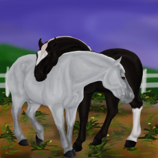 Картинка рисованные животные лошади