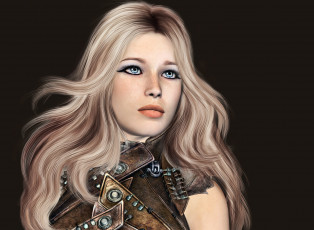 Картинка 3д графика portraits портрет блондинка взгляд