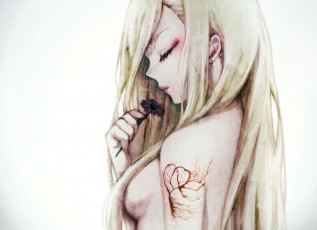 Картинка аниме *unknown другое грудь волосы цветок девушка