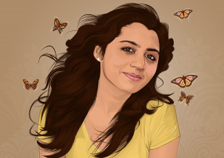 Картинка векторная графика улыбка бабочки лицо