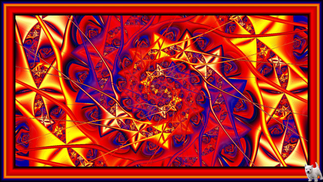 Обои картинки фото 3д, графика, fractal, фракталы, цвета, узор, щенок