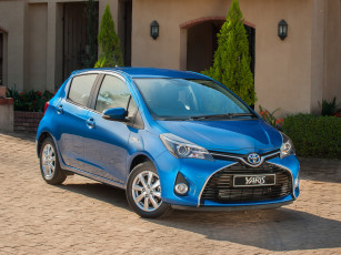 обоя автомобили, toyota, синий, 2014г, za-spec, hybrid, yaris