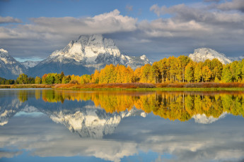 Картинка природа реки озера горы деревья осень время года река поток