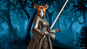 Картинка 3д+графика фантазия+ fantasy оружие фон взгляд девушка