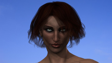 Картинка 3д+графика портрет+ portraits фон взгляд девушка