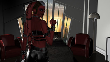 Картинка 3д+графика существа+ creatures свет цвет линии спираль