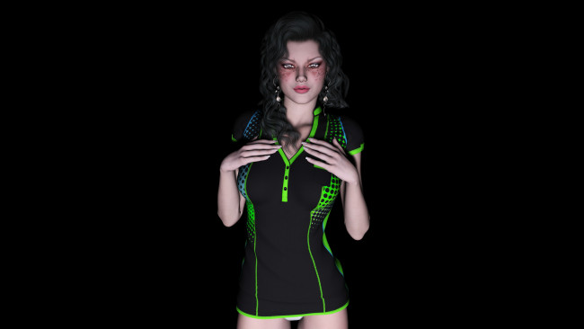 Обои картинки фото 3д графика, люди , people, фон, взгляд, девушка