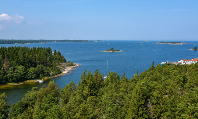 Обои картинки фото arholma швеция, природа, реки, озера, arholma, швеция, река, парк, деревья