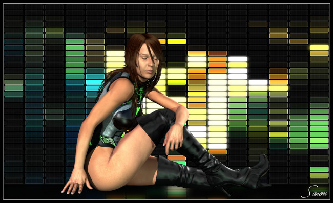 Обои картинки фото 3д графика, люди , people, фон, взгляд, девушка