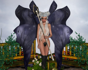 Картинка 3д+графика амазонки+ amazon блондинка фон взгляд девушка шест