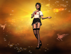 Картинка 3д+графика люди+ people взгляд девушка фон