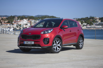 Картинка автомобили kia красный 2015г ql line gt sportage