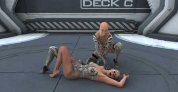 Картинка 3д+графика _science+fiction взгляд девушки фон