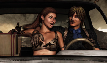 Картинка 3д+графика люди+ people взгляд девушка парень фон