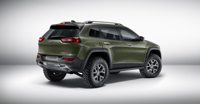 Обои картинки фото автомобили, jeep, kl, concept, krawler, зеленый, 2015г, cherokee