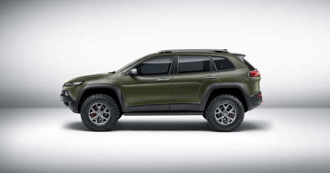 Обои картинки фото автомобили, jeep, concept, зеленый, kl, 2015г, krawler, cherokee