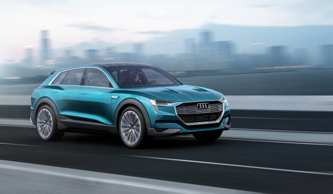 Обои картинки фото автомобили, audi, 2015г, concept, quattro, e-tron