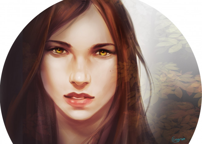 Обои картинки фото рисованное, люди, девушка, взгляд