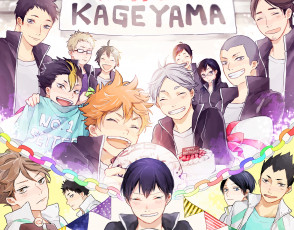 Картинка аниме haikyuu парни волейбол