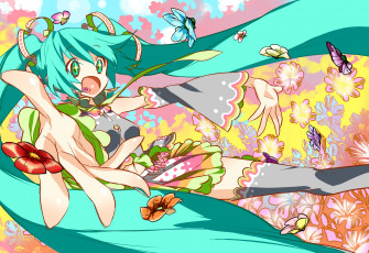 Картинка аниме vocaloid фон взгляд девушка