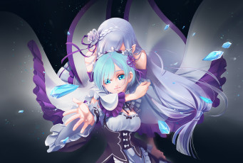 Картинка аниме re +zero+kara+hajimeru+isekai+seikatsu взгляд девушка фон