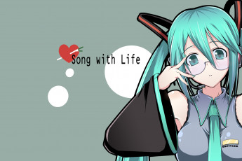 Картинка аниме vocaloid взгляд девушка фон