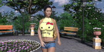 обоя 3д графика, люди , people, фон, взгляд, девушка