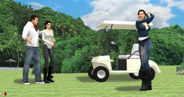 Картинка 3д+графика спорт+ sport девушки взгляд фон игра гольф