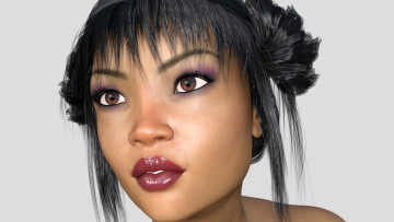 Картинка 3д+графика портрет+ portraits девушка взгляд фон