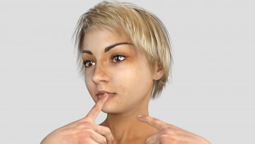 Картинка 3д+графика портрет+ portraits девушка взгляд фон