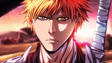 Картинка аниме bleach фон взгляд волосы