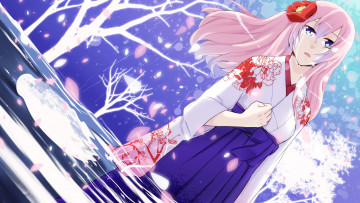 Картинка аниме vocaloid взгляд девушка фон