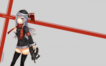 Картинка аниме зима +новый+год +рождество фон взгляд девушка