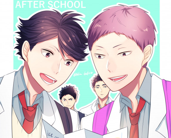 Обои картинки фото аниме, haikyuu, парни, волейбол