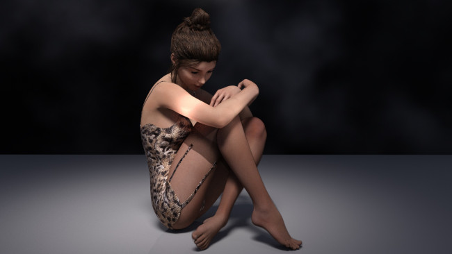 Обои картинки фото 3д графика, люди , people, девушка, взгляд, фон