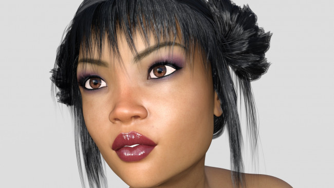 Обои картинки фото 3д графика, портрет , portraits, девушка, взгляд, фон