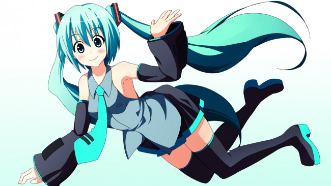 Обои картинки фото аниме, vocaloid, фон, взгляд, девушка