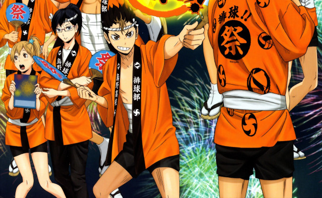 Обои картинки фото аниме, haikyuu, парни, волейбол