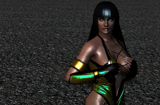 Обои картинки фото 3д графика, существа , creatures, фон, взгляд, девушка