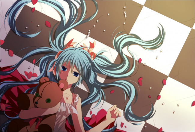 Обои картинки фото аниме, vocaloid, девушка, взгляд, фон