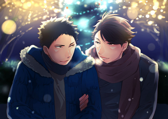 Обои картинки фото аниме, haikyuu, парни, волейбол