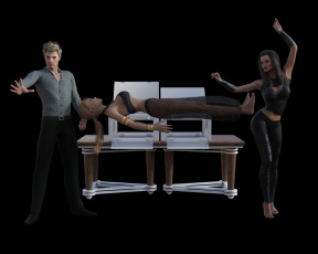 Картинка 3д+графика люди+ people фон взгляд девушки