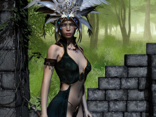 Картинка 3д+графика эльфы+ elves кастаника фон взгляд